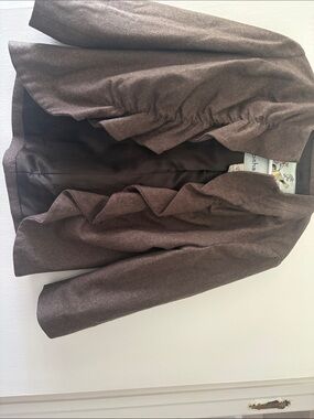 Tabitha Brown Ruffle-Trim Open Front Blazer